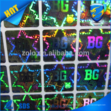 Etiquetas engomadas baratas del holograma de la fuente de China de diseño de encargo, etiqueta engomada holográfica de la impresión del laser de la alta calidad